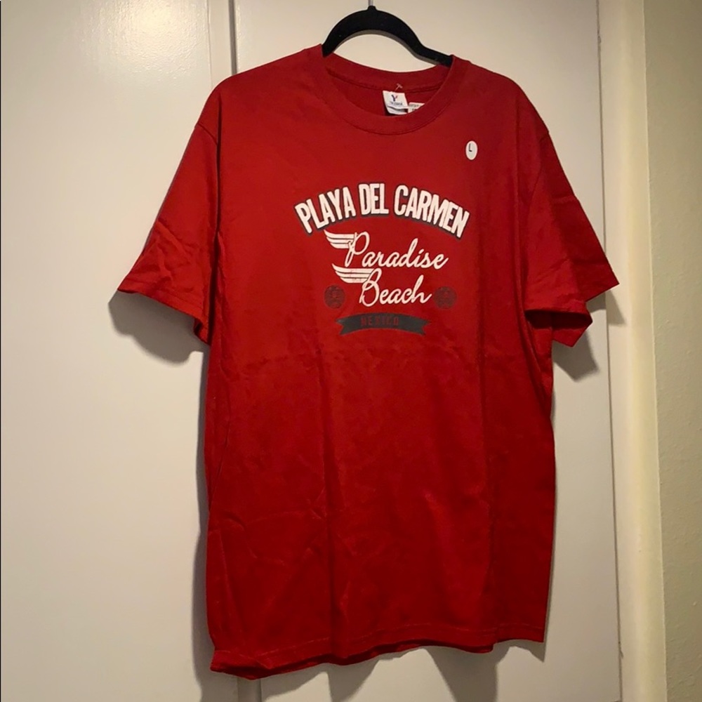 Red playa del Carmen paradise beach tshirt